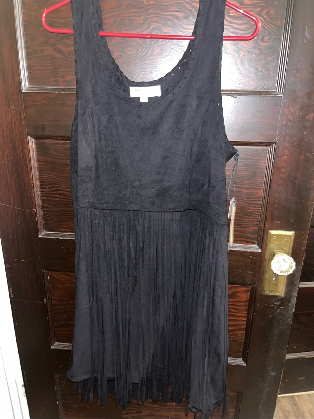 Idyllwind Black Sleeveless Fringe Mini Dress